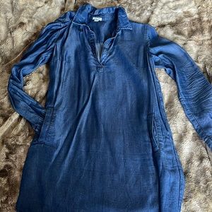 Splendid Shirt Dress Pockets Medium Blue Denim Color